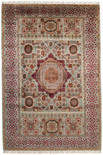 6x9 Gray and Multicolor Turkish Tribal Rug