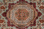 6x9 Gray and Multicolor Turkish Tribal Rug