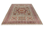 6x9 Gray and Multicolor Turkish Tribal Rug