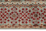 6x9 Gray and Multicolor Turkish Tribal Rug