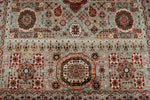 6x9 Gray and Multicolor Turkish Tribal Rug