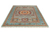 6x8 Gray and Light Blue Turkish Tribal Rug