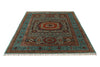 6x8 Gray and Light Blue Turkish Tribal Rug