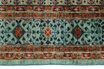 6x8 Gray and Light Blue Turkish Tribal Rug