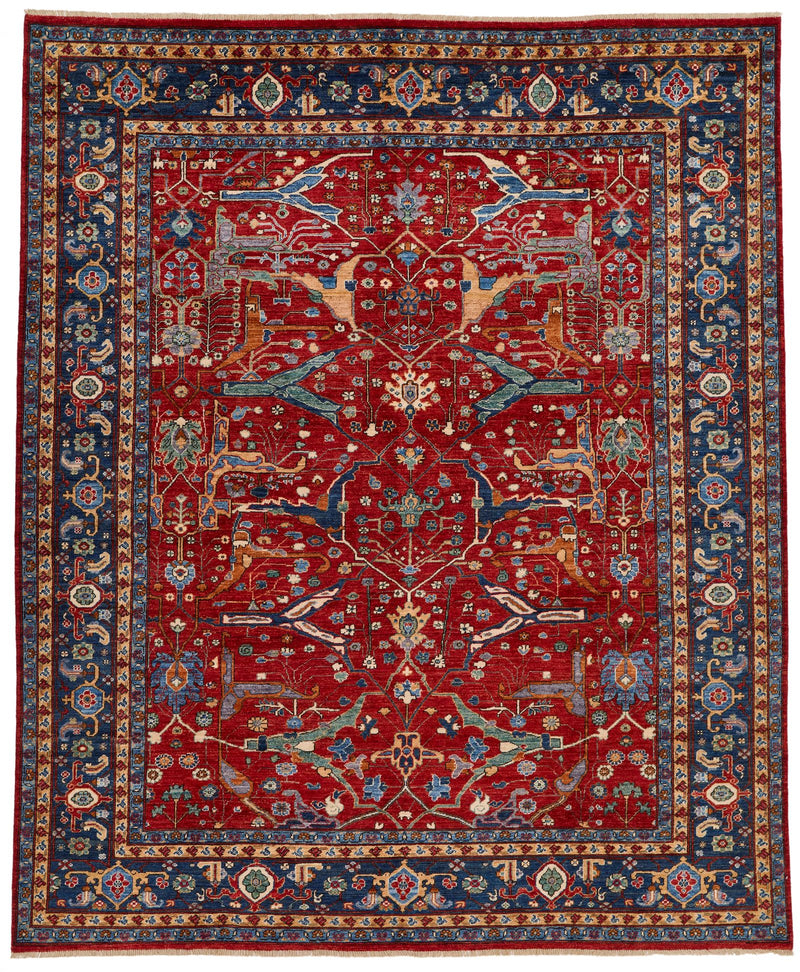 8x10 Red and Navy Anatolian Traditional Rug