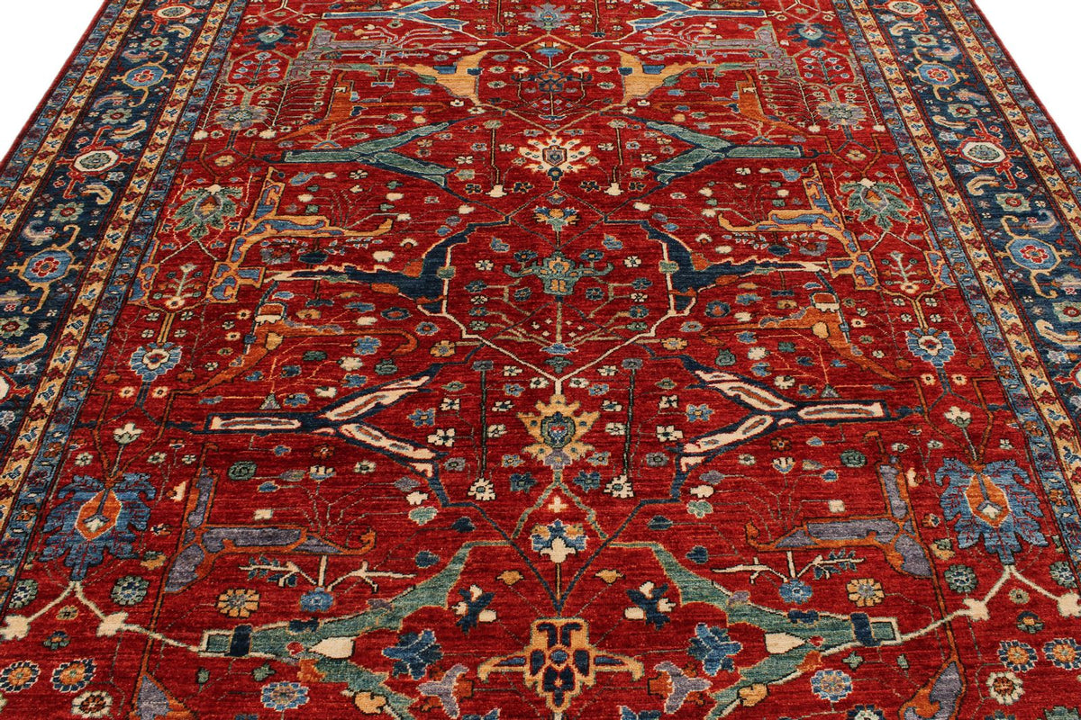 8x10 Red and Navy Anatolian Traditional Rug