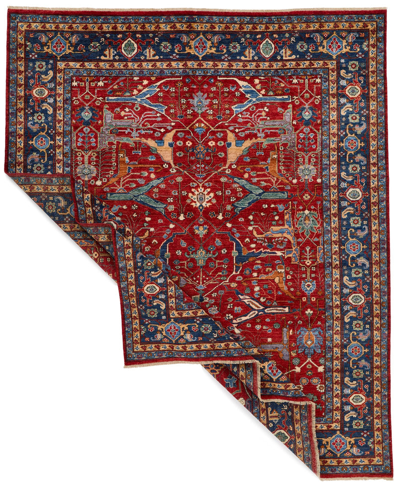 8x10 Red and Navy Anatolian Traditional Rug