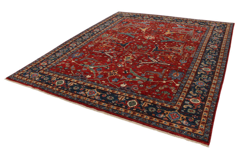 8x10 Red and Navy Anatolian Traditional Rug