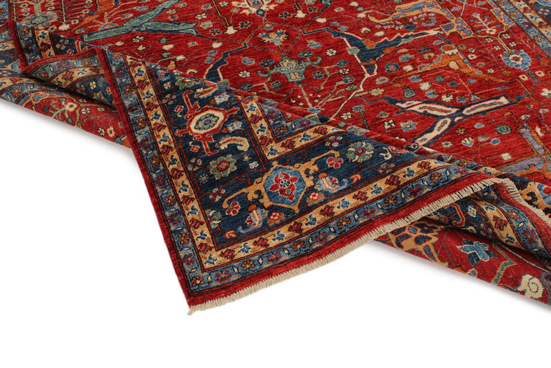 8x10 Red and Navy Anatolian Traditional Rug