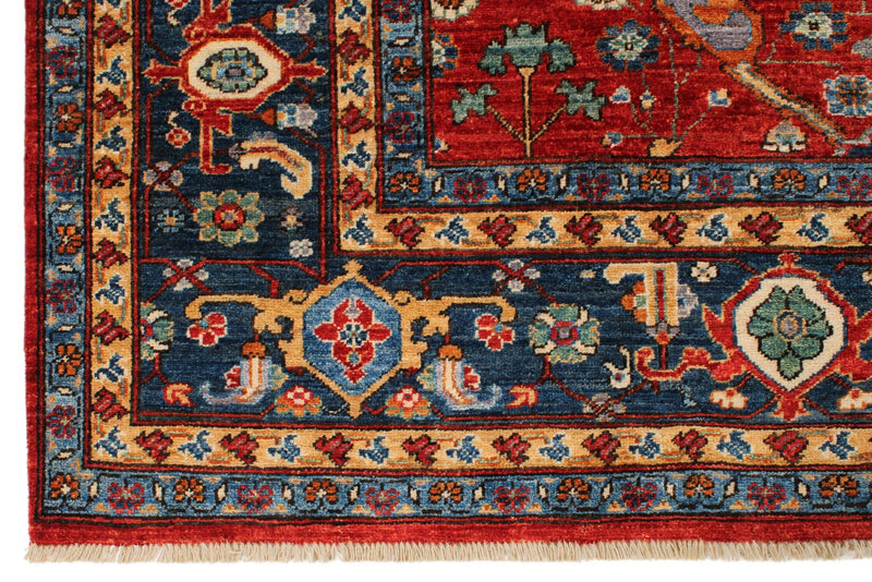 8x10 Red and Navy Anatolian Traditional Rug