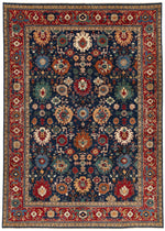 10x14 Navy and Red Anatolian Traditional Rug