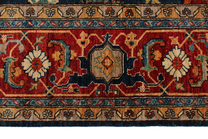 10x14 Navy and Red Anatolian Traditional Rug