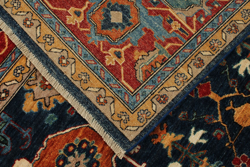 10x14 Navy and Red Anatolian Traditional Rug