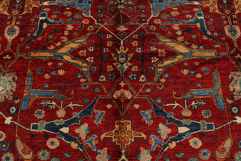 9x12 Red and Navy Anatolian Traditional Rug