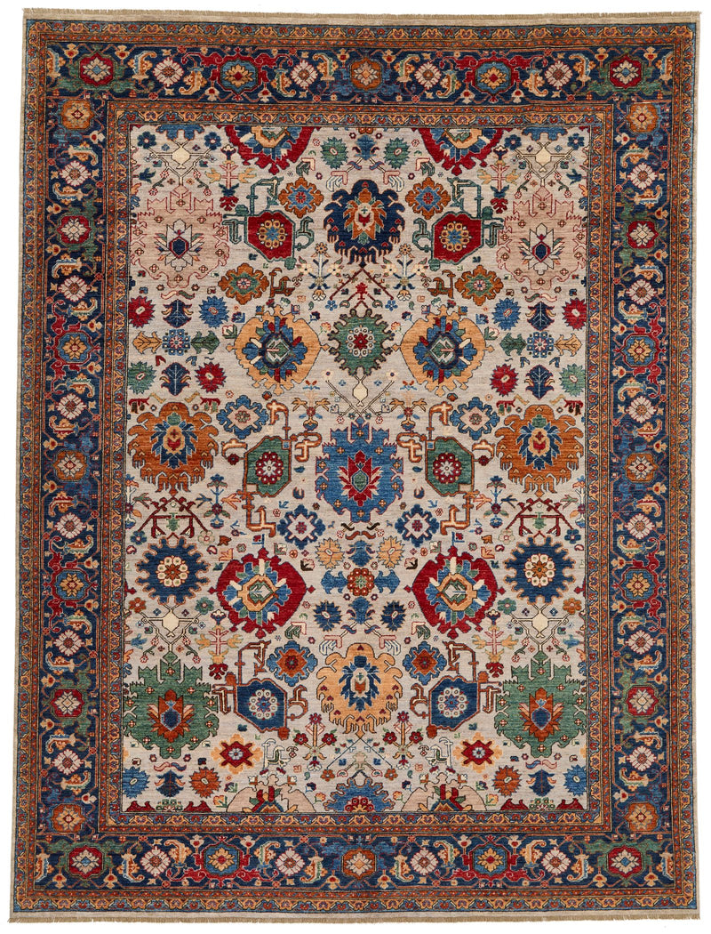 9x12 Gray and Navy Anatolian Persian Rug