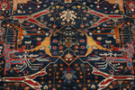 8x10 Navy and Red Anatolian Traditional Rug