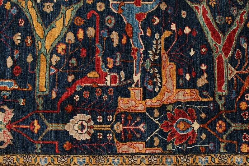8x10 Navy and Red Anatolian Traditional Rug