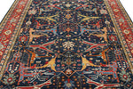 8x10 Navy and Red Anatolian Traditional Rug