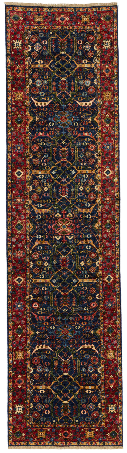 3x12 Navy and Red Turkish Anatolian Persian Runner