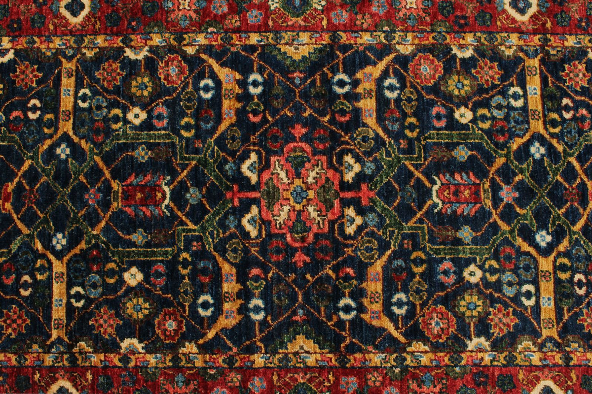 3x12 Navy and Red Turkish Anatolian Persian Runner