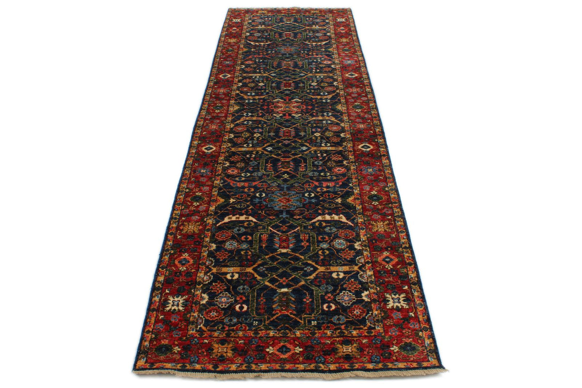 3x12 Navy and Red Turkish Anatolian Persian Runner