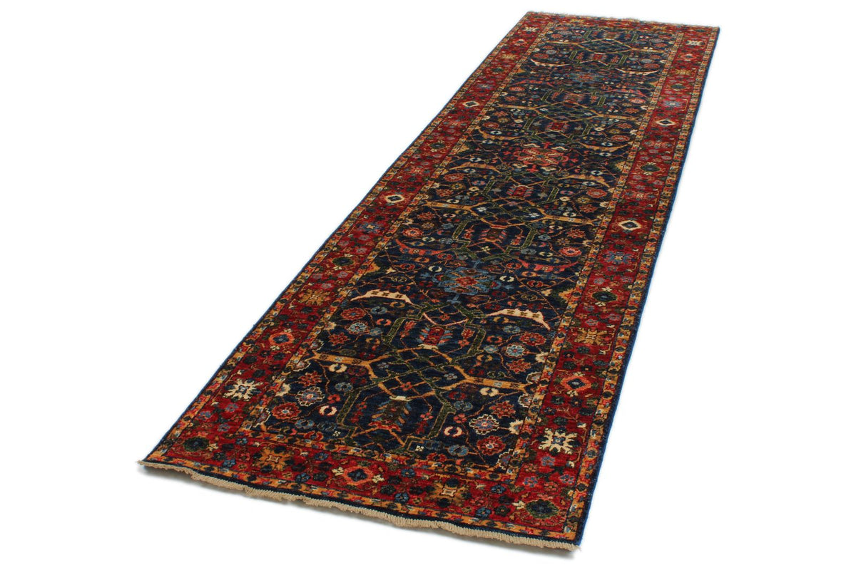 3x12 Navy and Red Turkish Anatolian Persian Runner