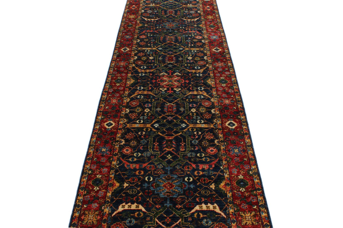 3x12 Navy and Red Turkish Anatolian Persian Runner