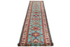 3x13 Turquoıse and Ivory Kazak Tribal Runner