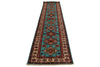 3x13 Turquoıse and Ivory Kazak Tribal Runner