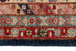 10x13 Navy and Ivory Kazak Tribal Rug