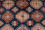 10x13 Navy and Ivory Kazak Tribal Rug