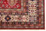 9x12 Red and Ivory Kazak Tribal Rug