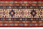 9x12 Red and Ivory Kazak Tribal Rug