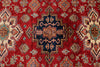 9x12 Red and Ivory Kazak Tribal Rug