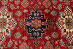 9x12 Red and Ivory Kazak Tribal Rug