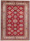 9x12 Red and Ivory Kazak Tribal Rug