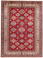 9x12 Red and Ivory Kazak Tribal Rug