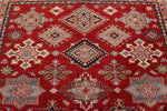 9x12 Red and Ivory Kazak Tribal Rug