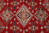 9x12 Red and Ivory Kazak Tribal Rug