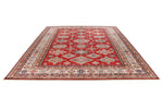 9x12 Red and Ivory Kazak Tribal Rug