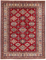 9x12 Red and Ivory Kazak Tribal Rug