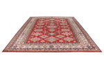 9x12 Red and Ivory Kazak Tribal Rug