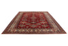 9x12 Red and Ivory Kazak Tribal Rug