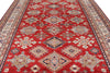 9x12 Red and Ivory Kazak Tribal Rug