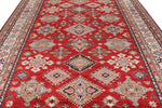 9x12 Red and Ivory Kazak Tribal Rug