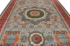 9x12 Light Blue and Red Turkish Tribal Rug