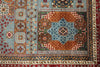 9x12 Light Blue and Red Turkish Tribal Rug