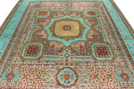 8x11 Gray and Light Blue Turkish Tribal Rug