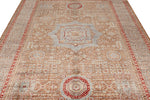 7x10 Light Brown and Multicolor Turkish Tribal Rug