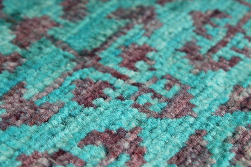 7x10 Purple and Turquoıse Turkish Tribal Rug